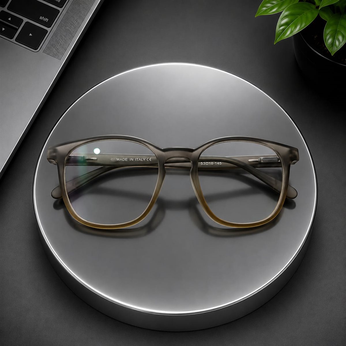 Urban Smoke Transparent Square Eyeglass Frame