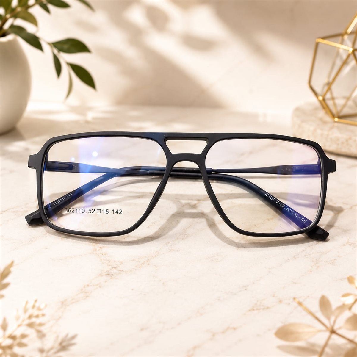 AeroFlex Black Navigator Eyeglass Frame