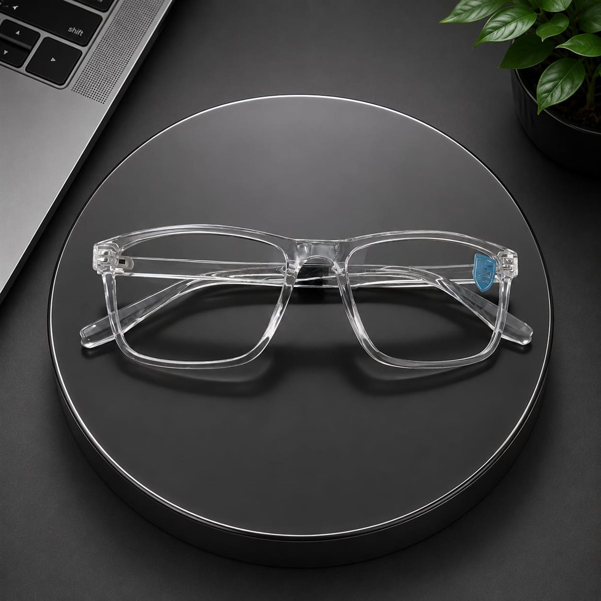 Crystal Clear Rectangle Eyeglass Frame
