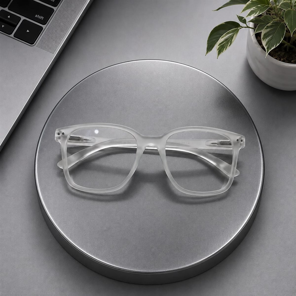 Crystal Frost Transparent Eyeglass Frame