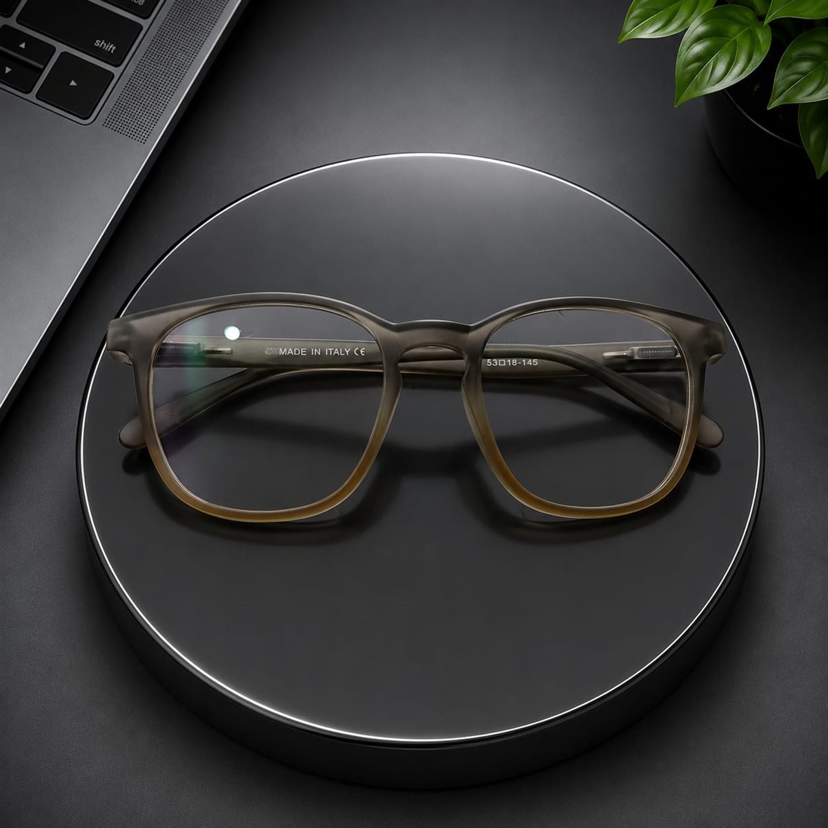 Urban Smoke Transparent Square Eyeglass Frame