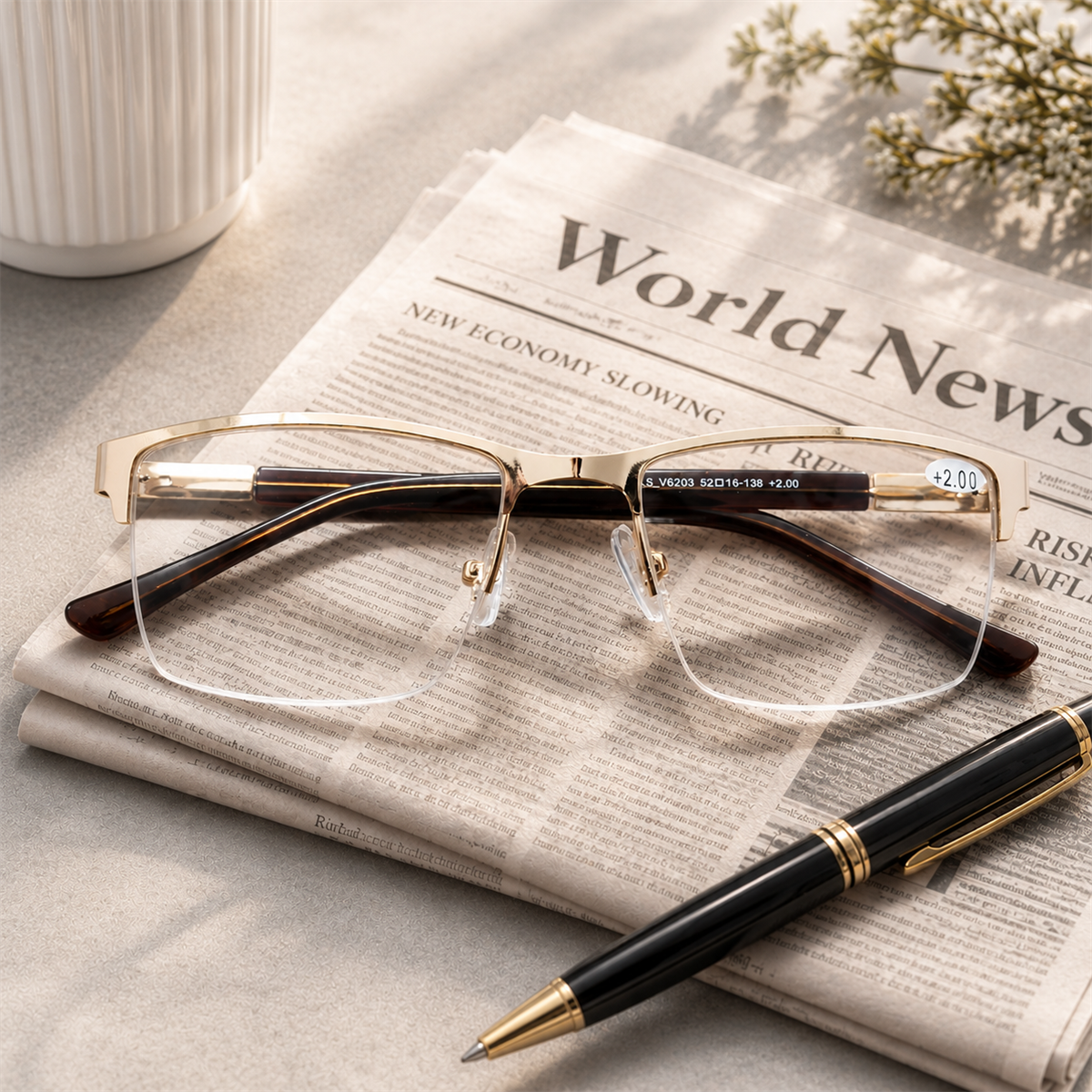 Bifocal Half Rim Reading Glasses